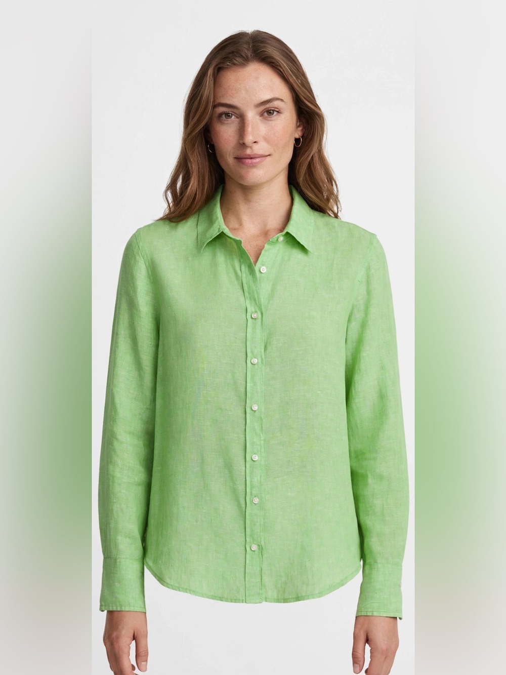 J. Crew Lime Green Linen Button-Down Shirt